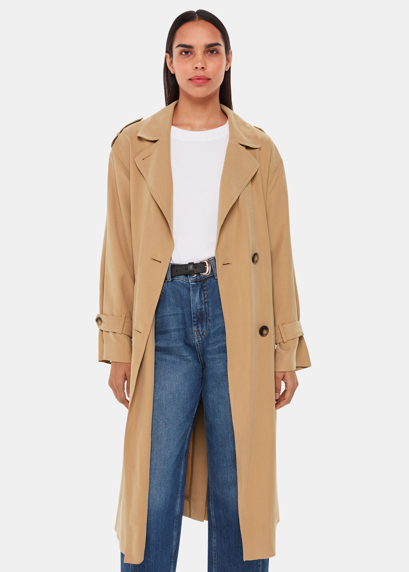 Neutral Riley Trench Coat WHISTLES