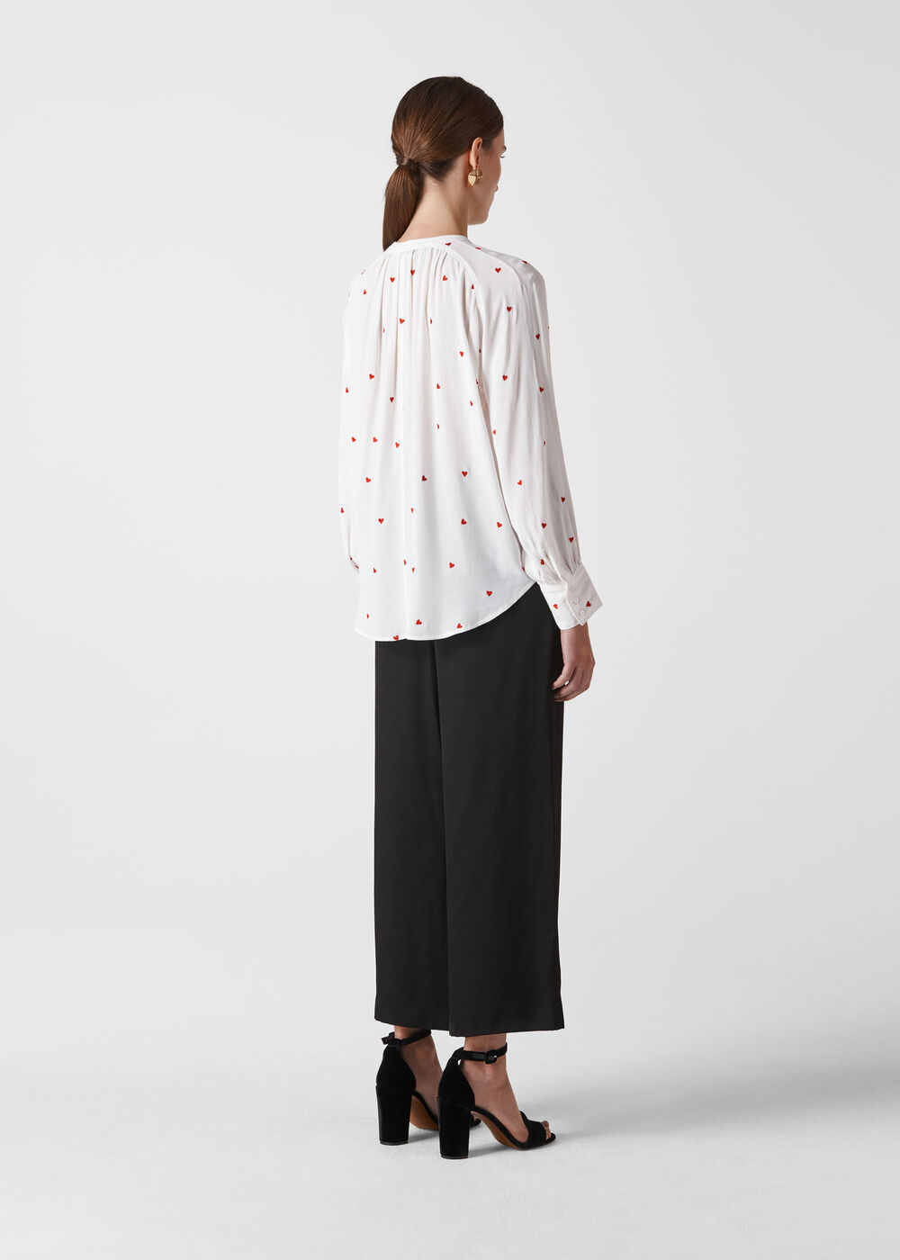 Heart Embroidered Blouse White/Multi