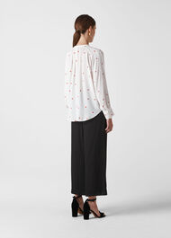 Heart Embroidered Blouse White/Multi