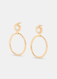 Oval Gem Drop Earring