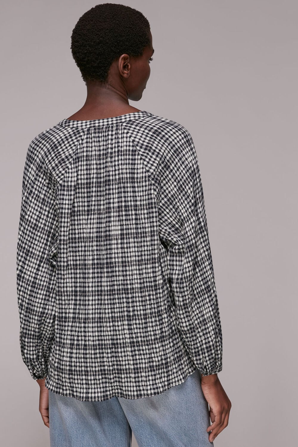 Black Tatum Check Oversized Top