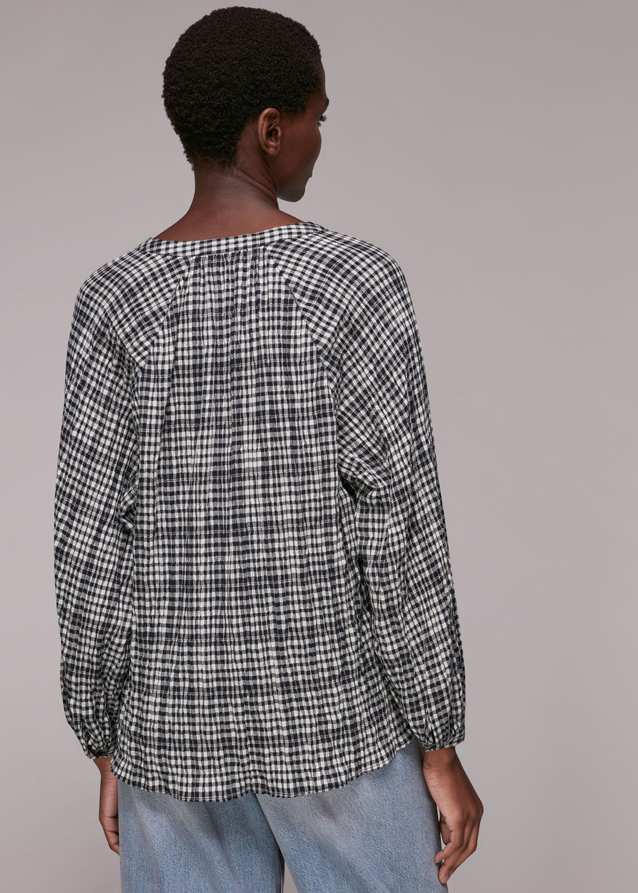 Tatum Check Oversized Top