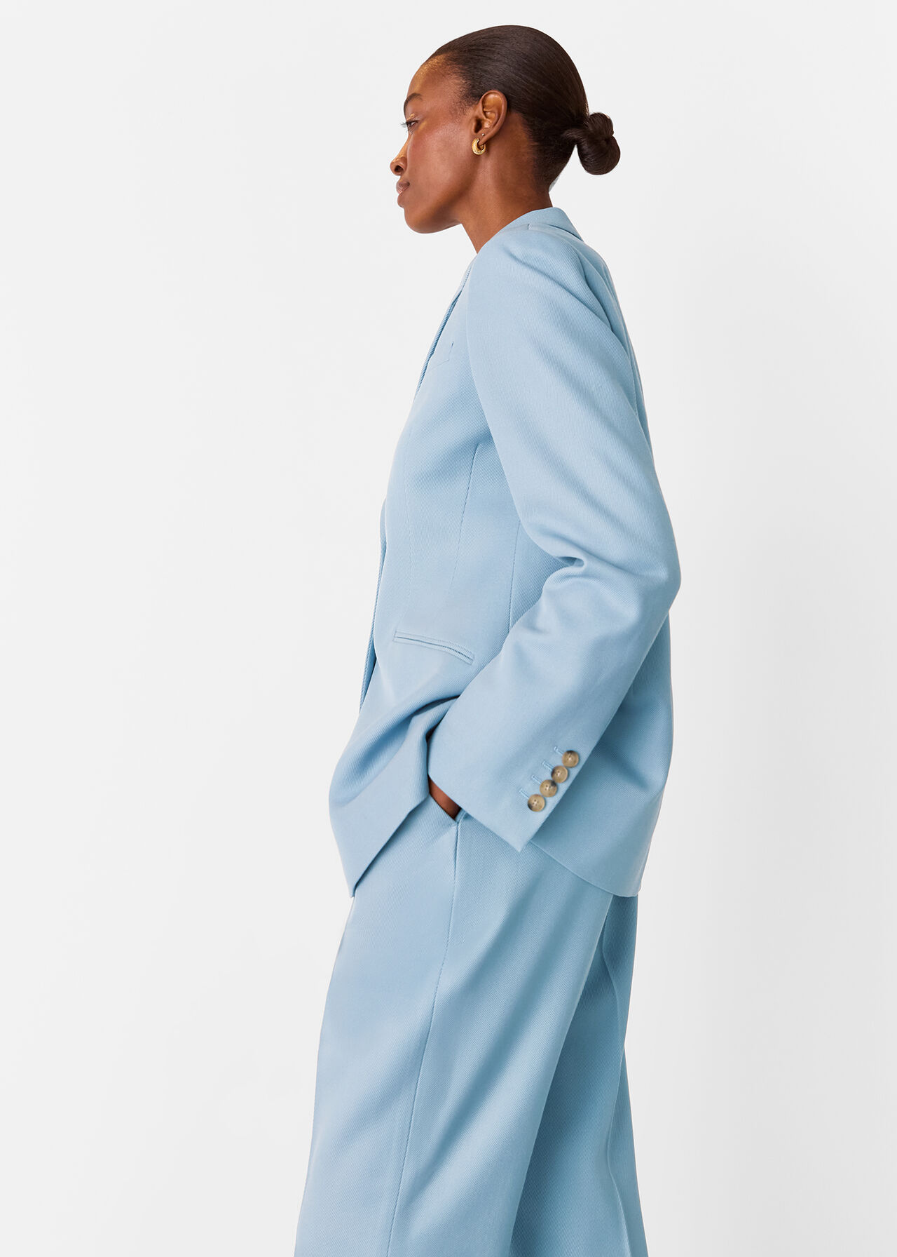 Wool Blend Tailored Blazer
