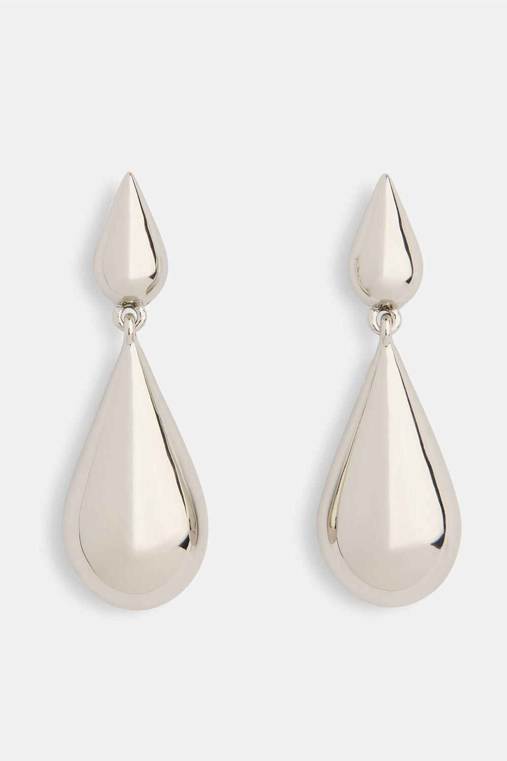 Silver Pointed Teardrop Earring