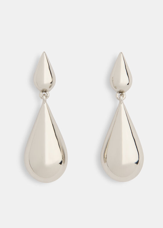 Silver Pointed Teardrop Earring