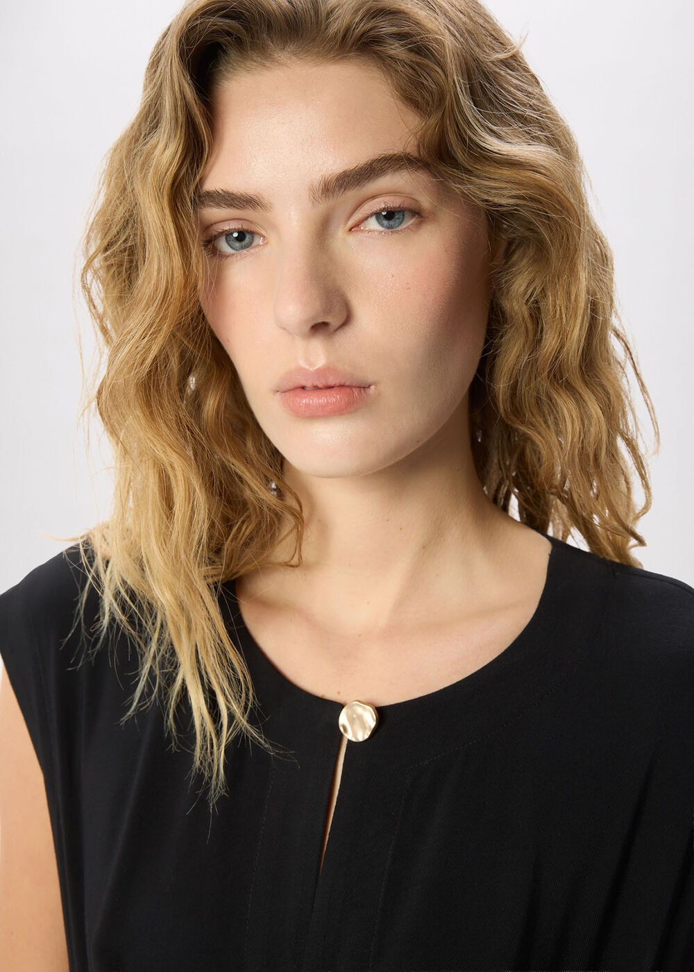 Button Detail Tie Jumpsuit