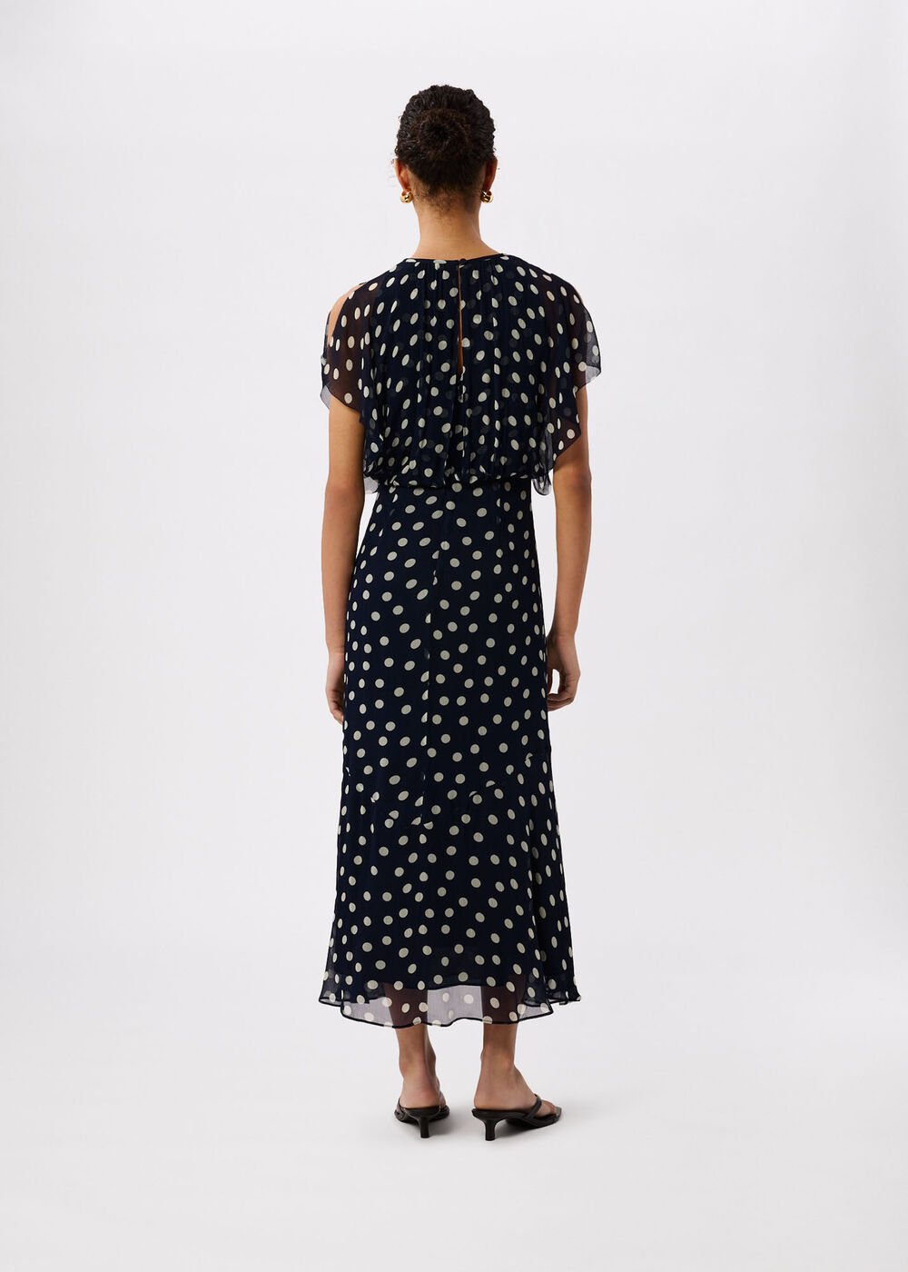 Polka Dot Print Midi Dress