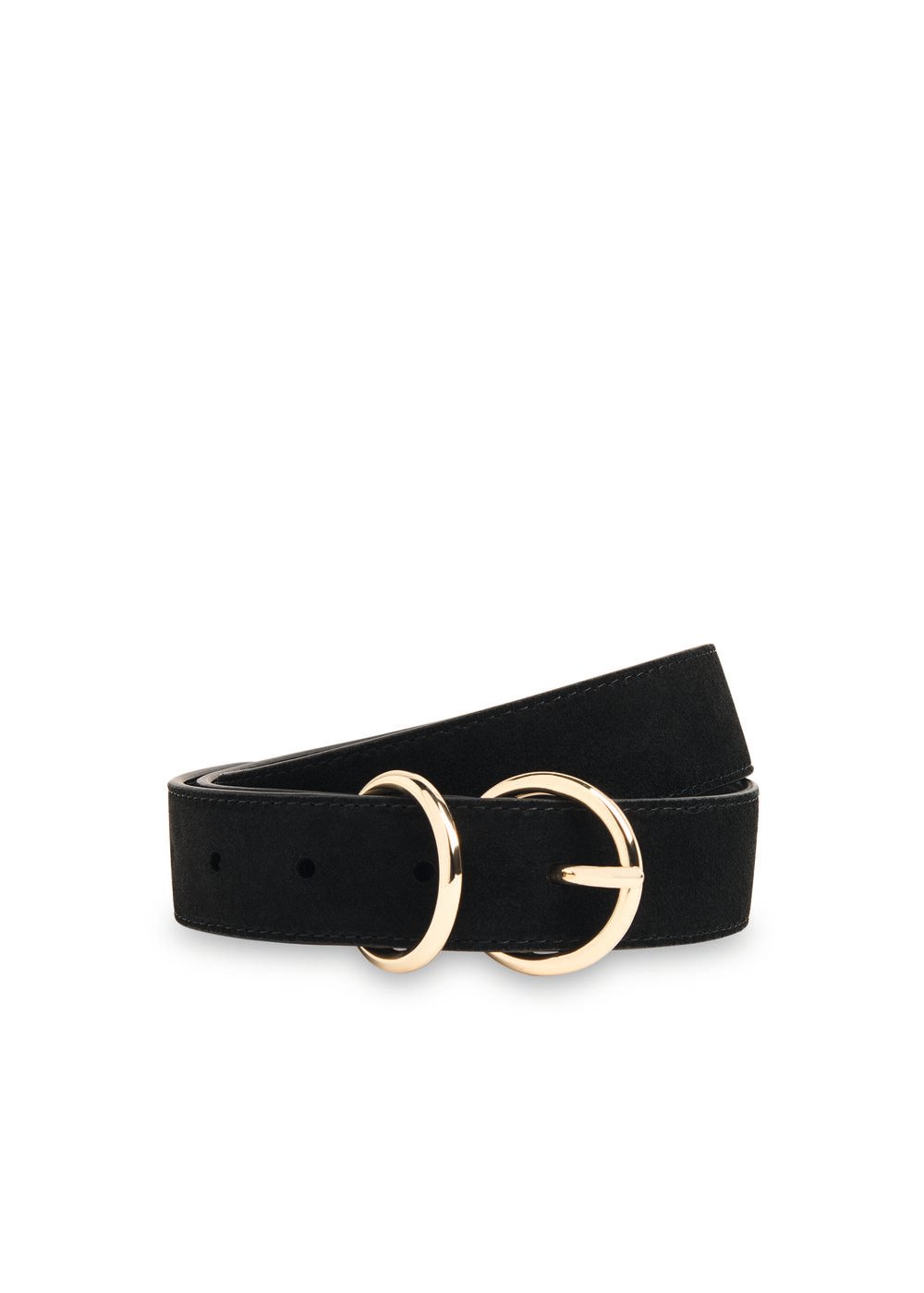 Suede Double Ring Buckle Belt