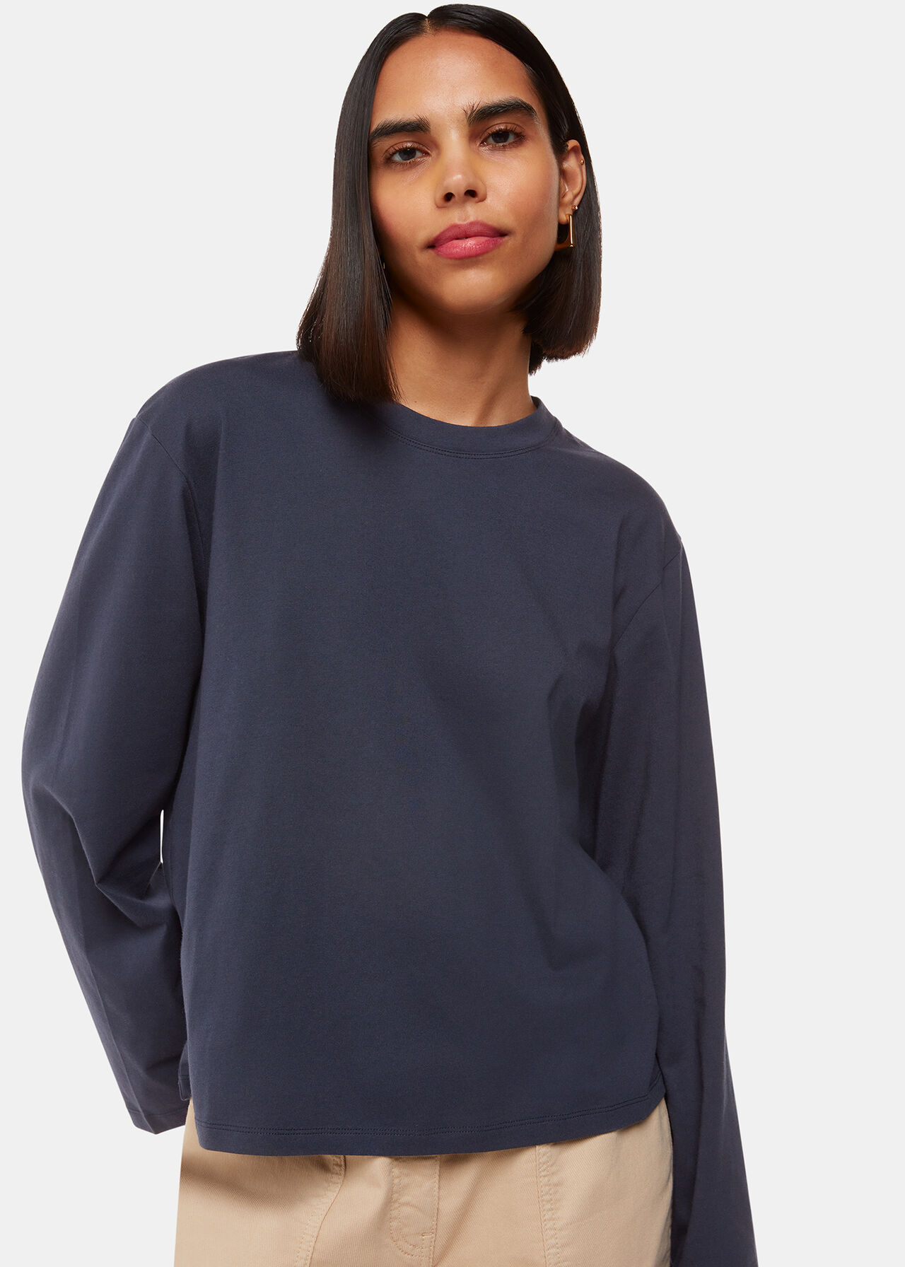 Whistles Relaxed Long Sleeve Tee