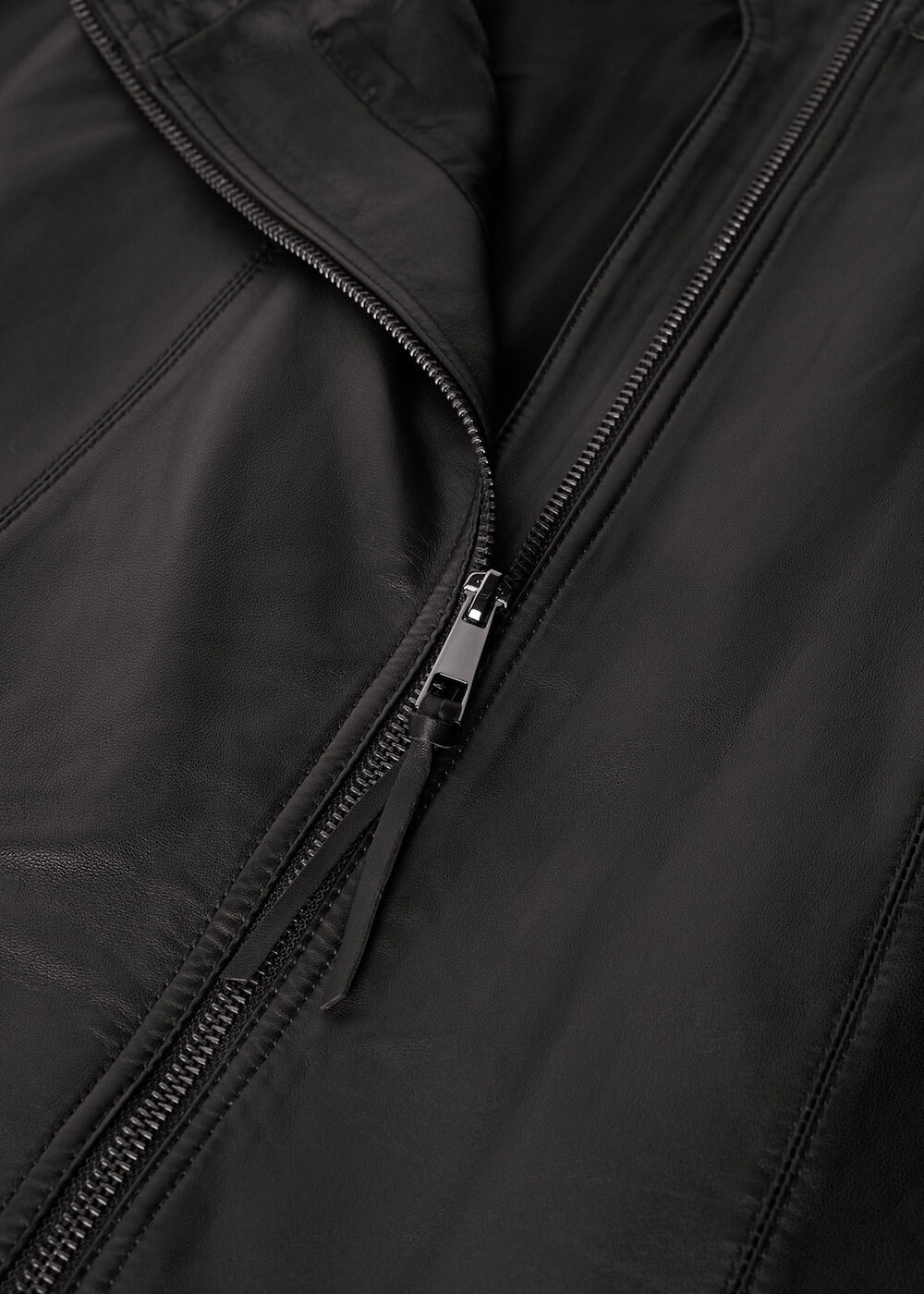 Zip Front Leather Pencil Skirt