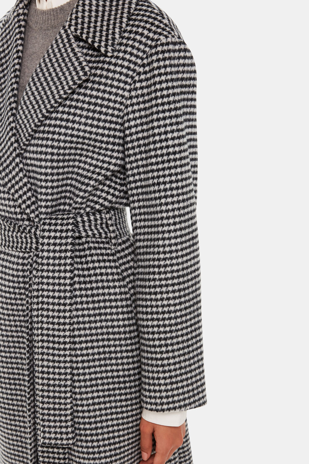 Celia Houndstooth Wrap Coat