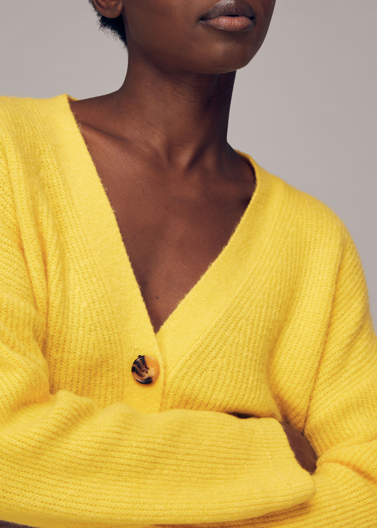 Easy Wool Mix Rib Cardigan