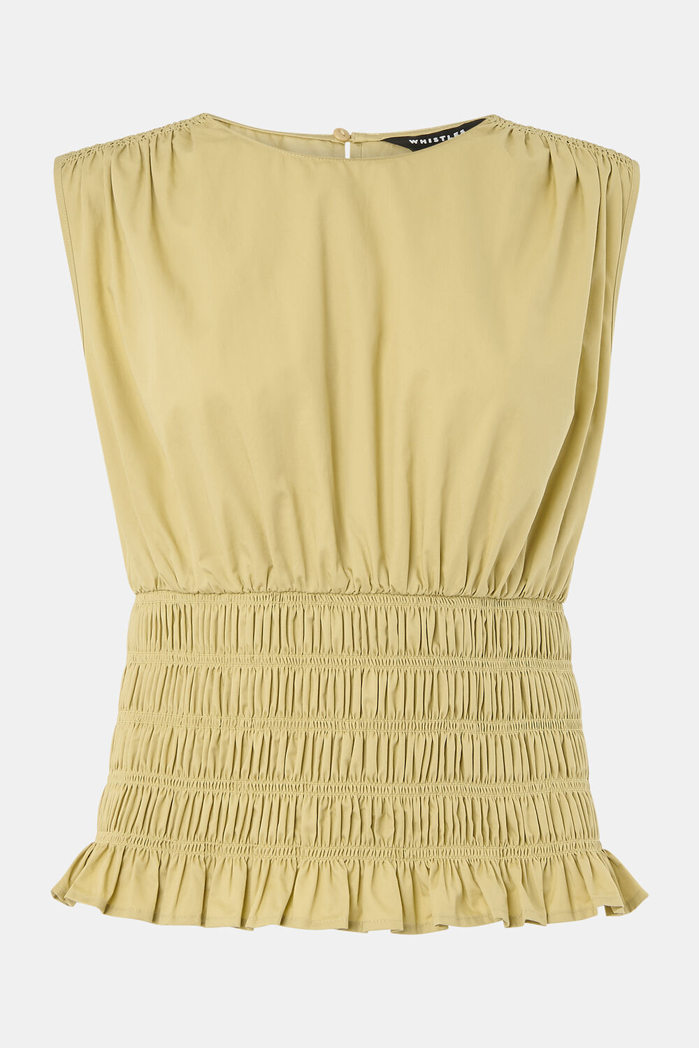 Cotton Poplin Shirred Tank