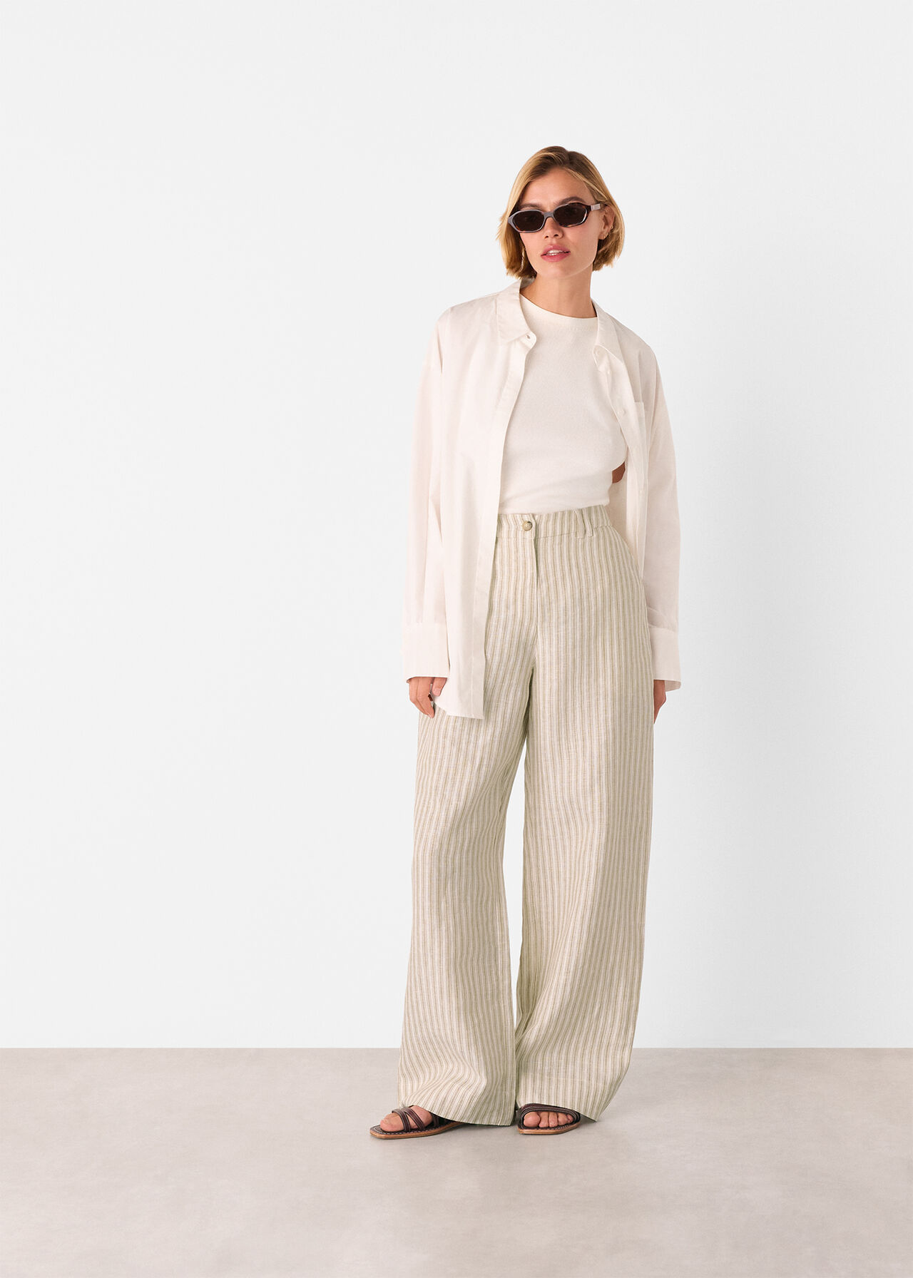 Linen Stripe Trouser