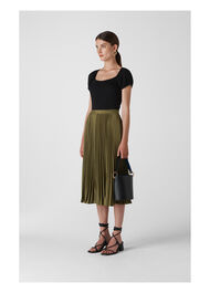 Kitty Pleated Satin Skirt
