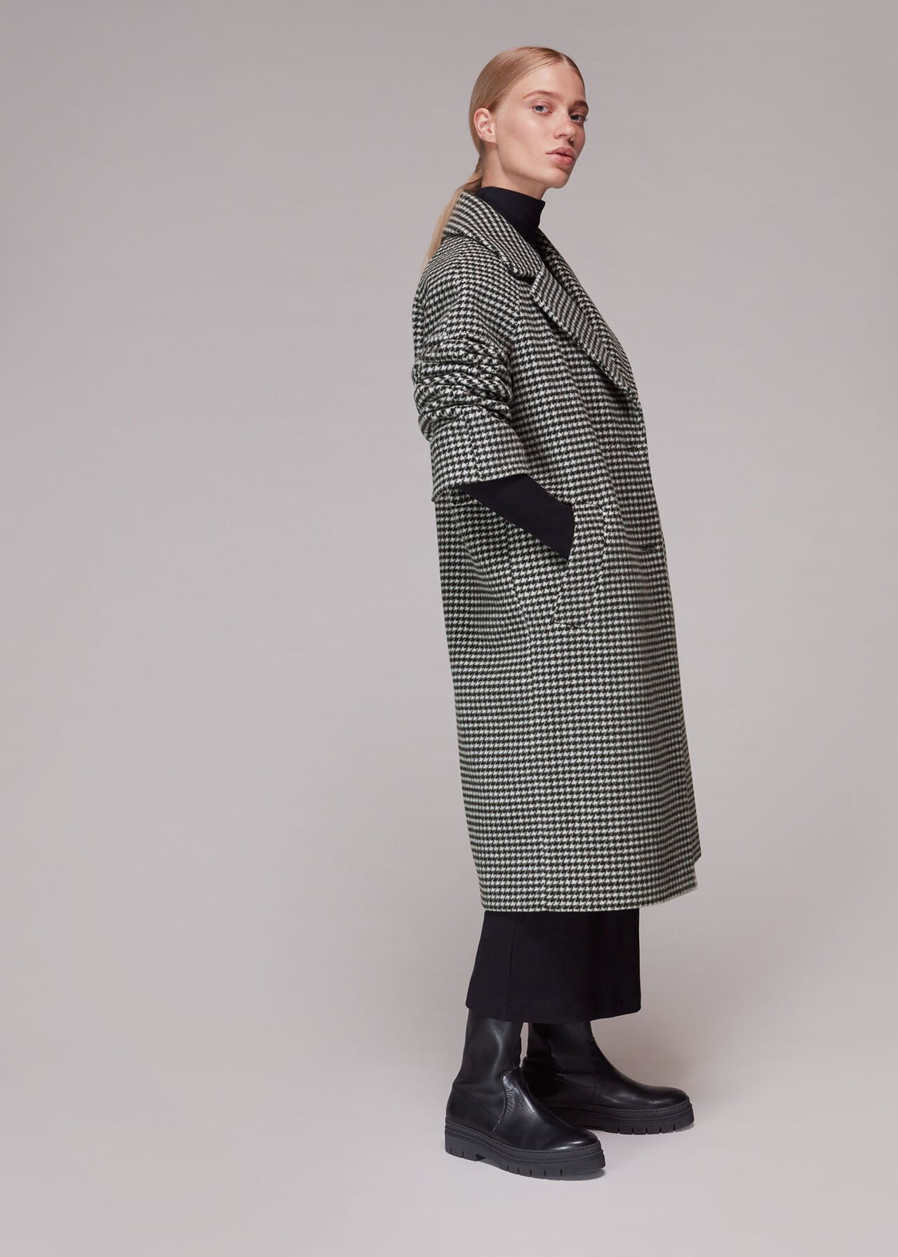 Mini Check Cocoon Coat