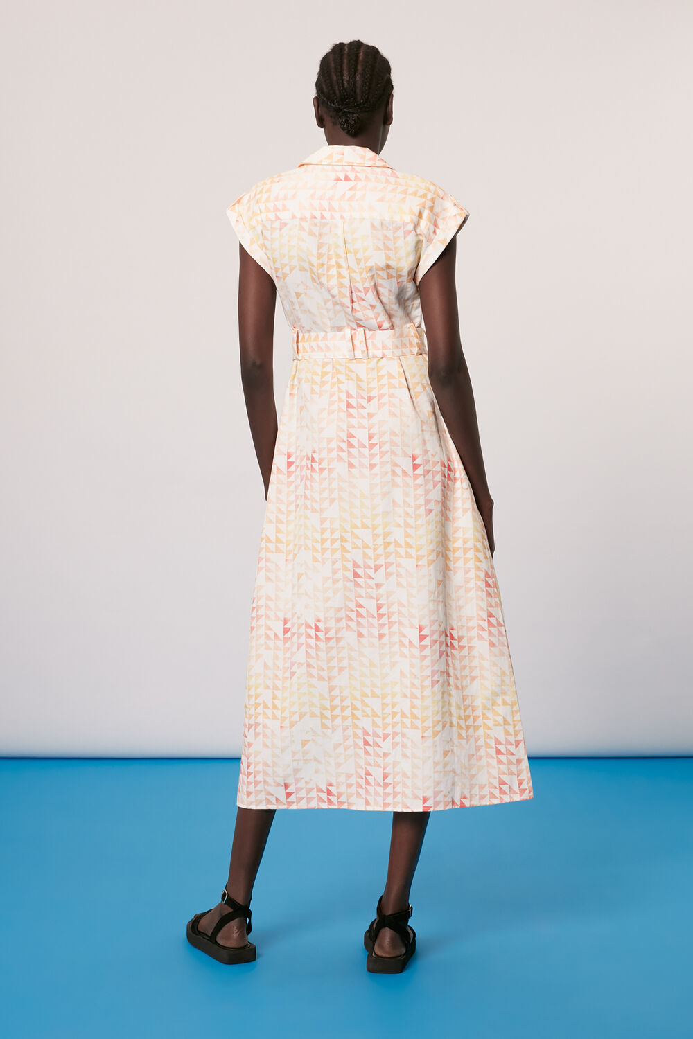 Hexagon Print Midi Dress