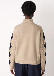 Diamond Cable Wool Detail Knit