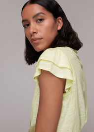 Laura Linen Frill Sleeve Top