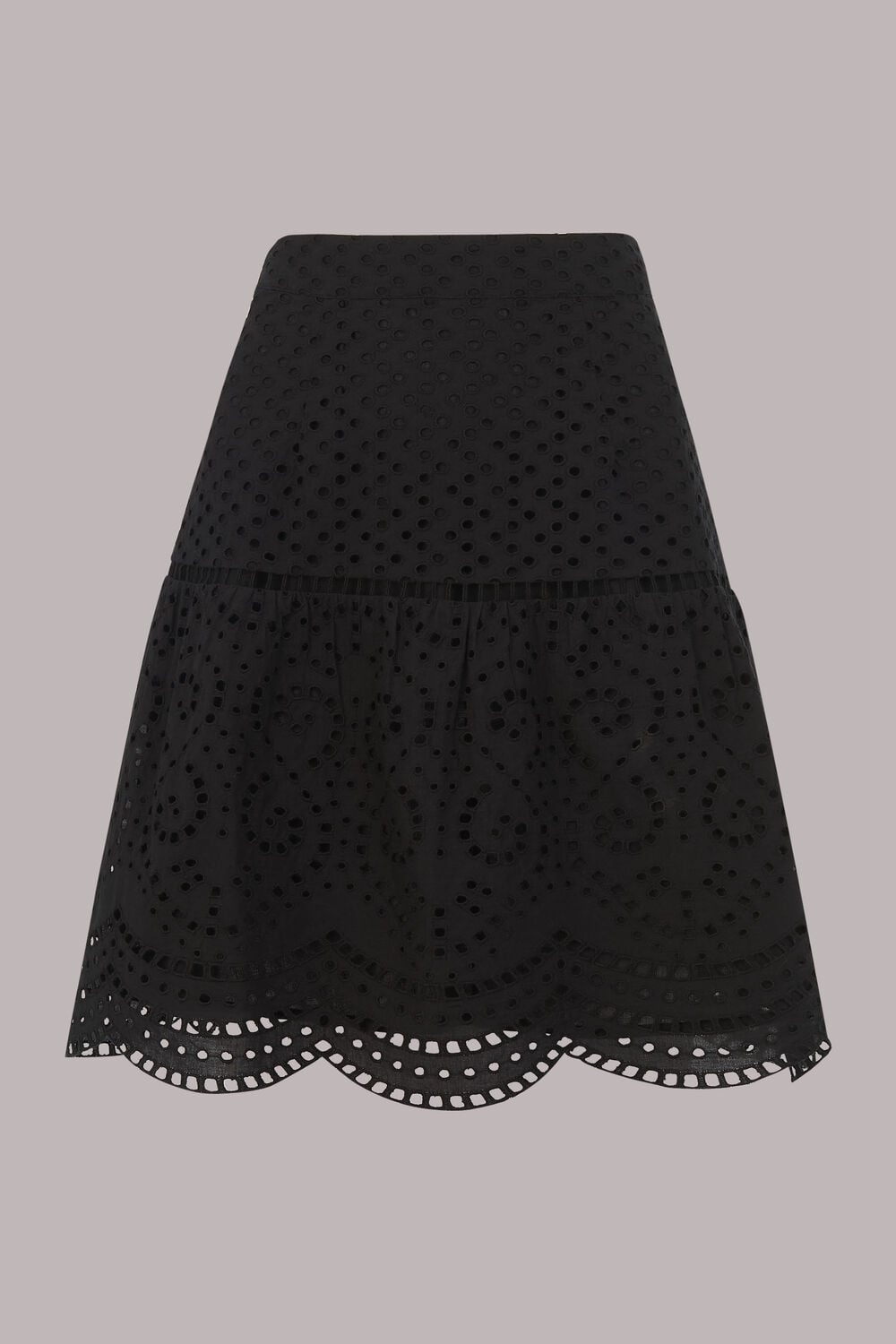 Broderie Flippy Skirt Black