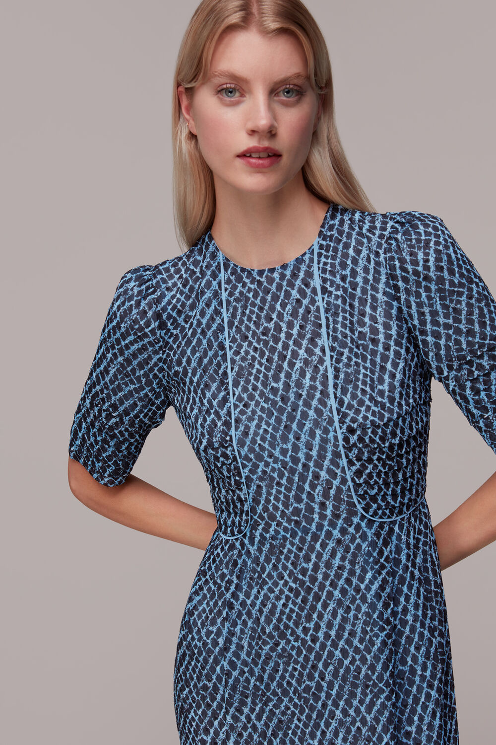 Brushed Geo Print Dobby Dress
