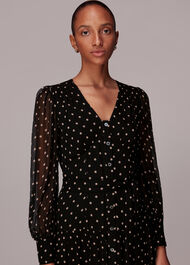 Spot Textured Midi Dress
