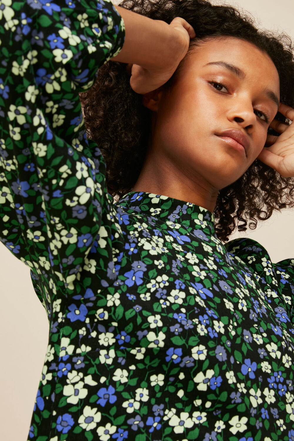 Multicolour Floral Baby Cord Dress