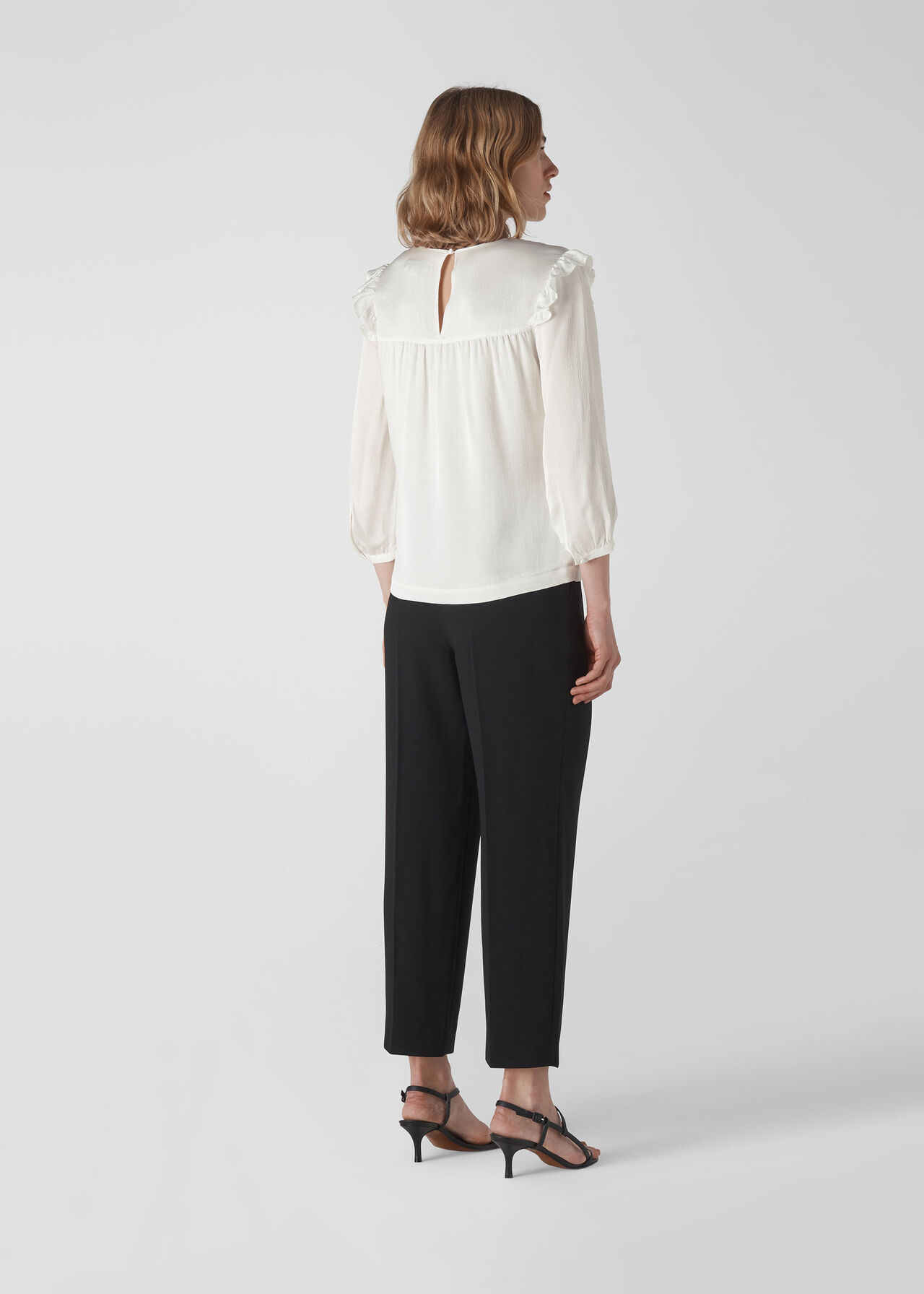 Ivory/Multi Ellahay Hammered Satin Top | WHISTLES