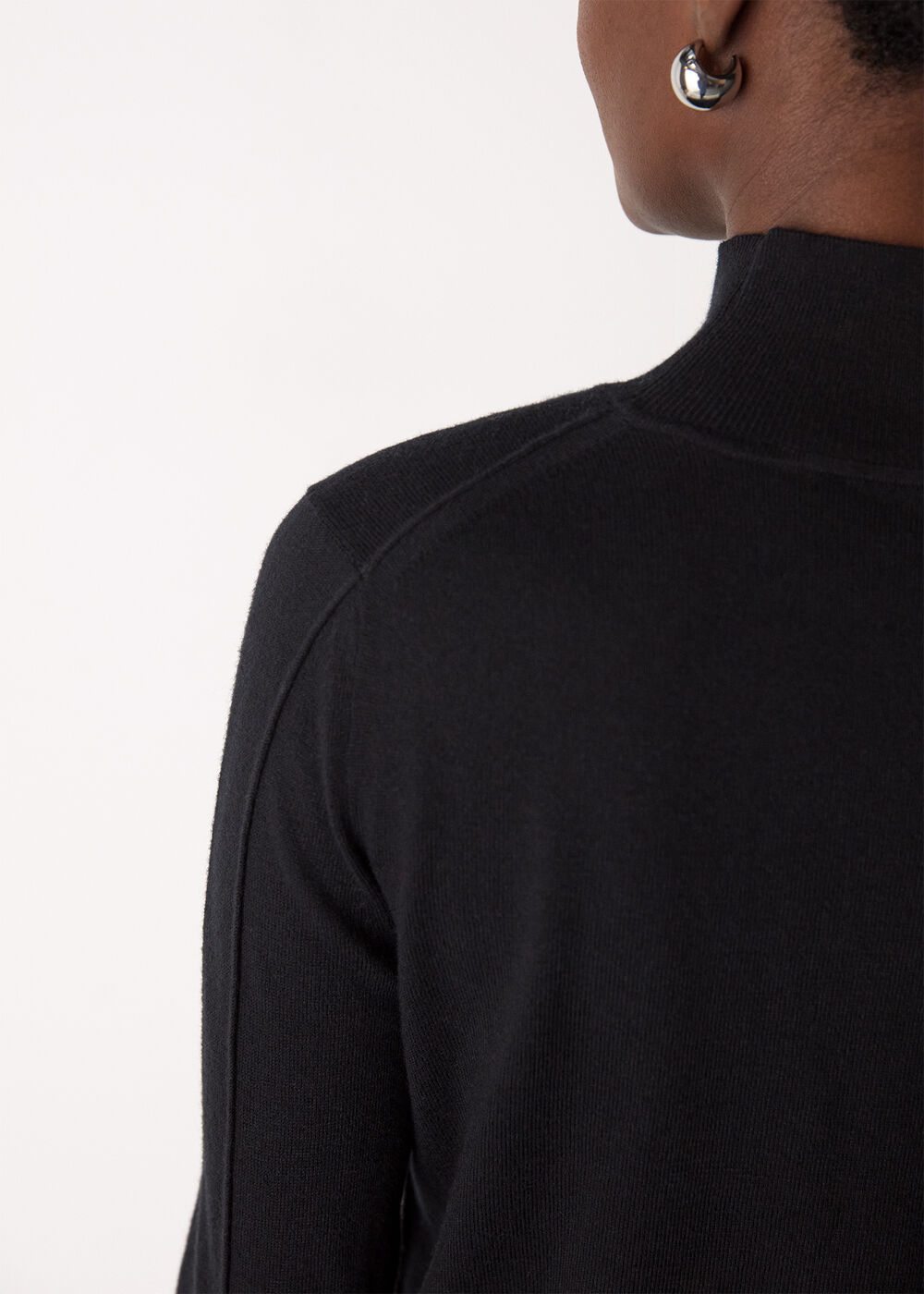 Fine Wool Mix Funnel Neck Knit