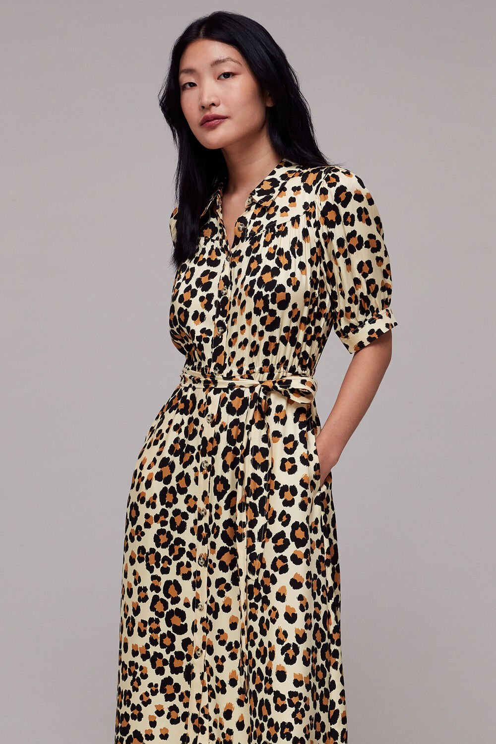 Painted Leopard Shirt Dress