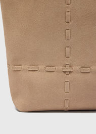 Suede Whipstitch Tote Bag