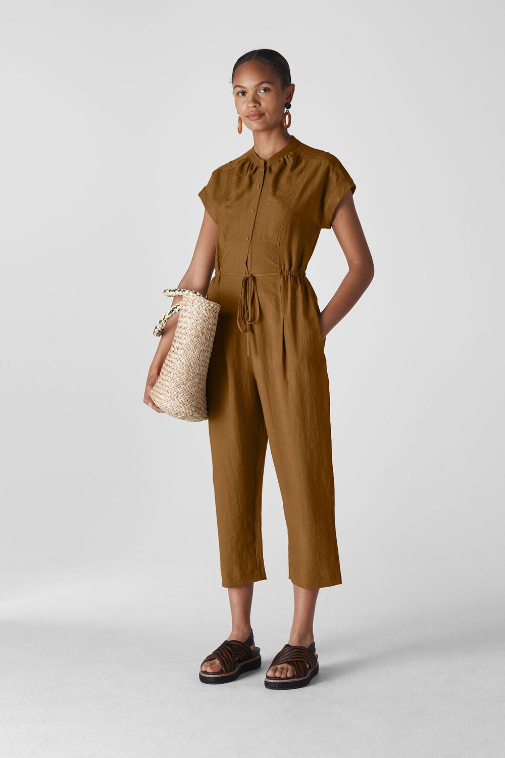 Fabiana Tie Detail Jumpsuit Olive