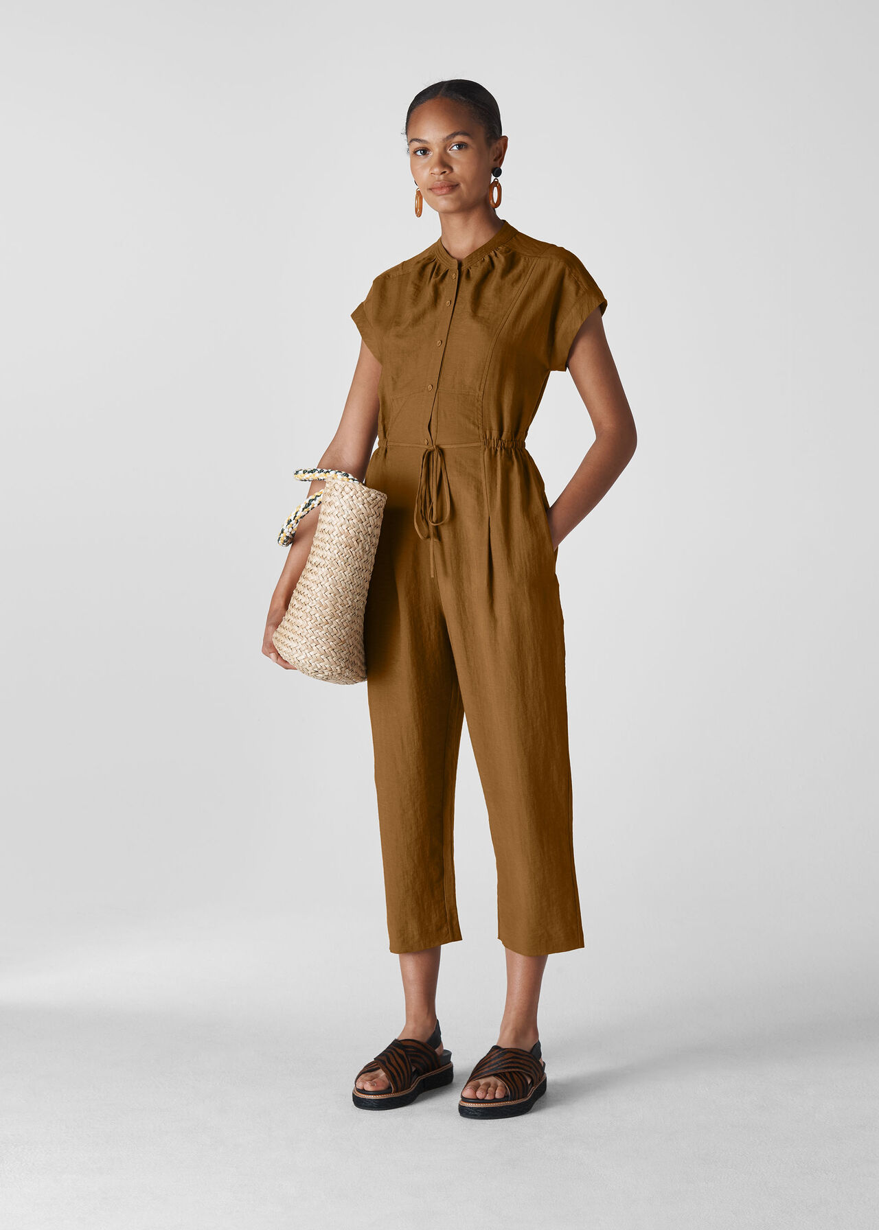 Fabiana Tie Detail Jumpsuit Olive