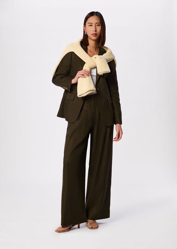 Khaki Relaxed Hopsack Blazer