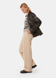 Wool Mix Stripe Contrast Knit