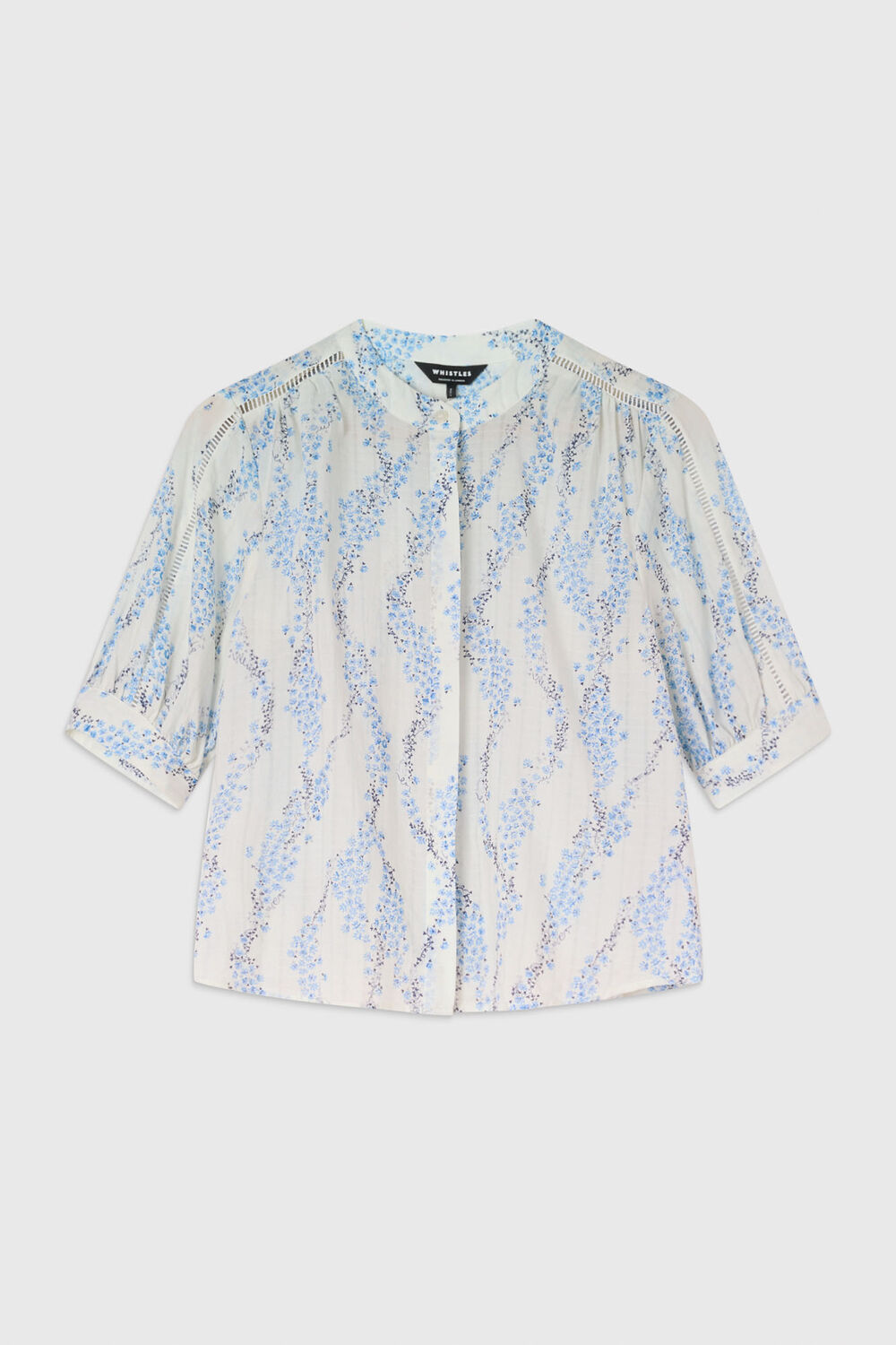 Blue Ditsy Stem Textured Shirt