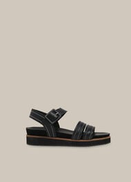 Koby Contrast Stitch Sandal Black