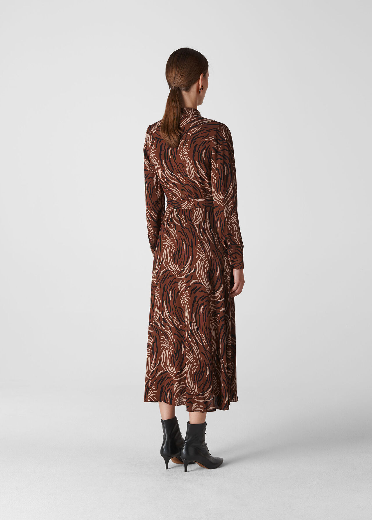 Elfrida Reed Shirt Dress Brown/Multi