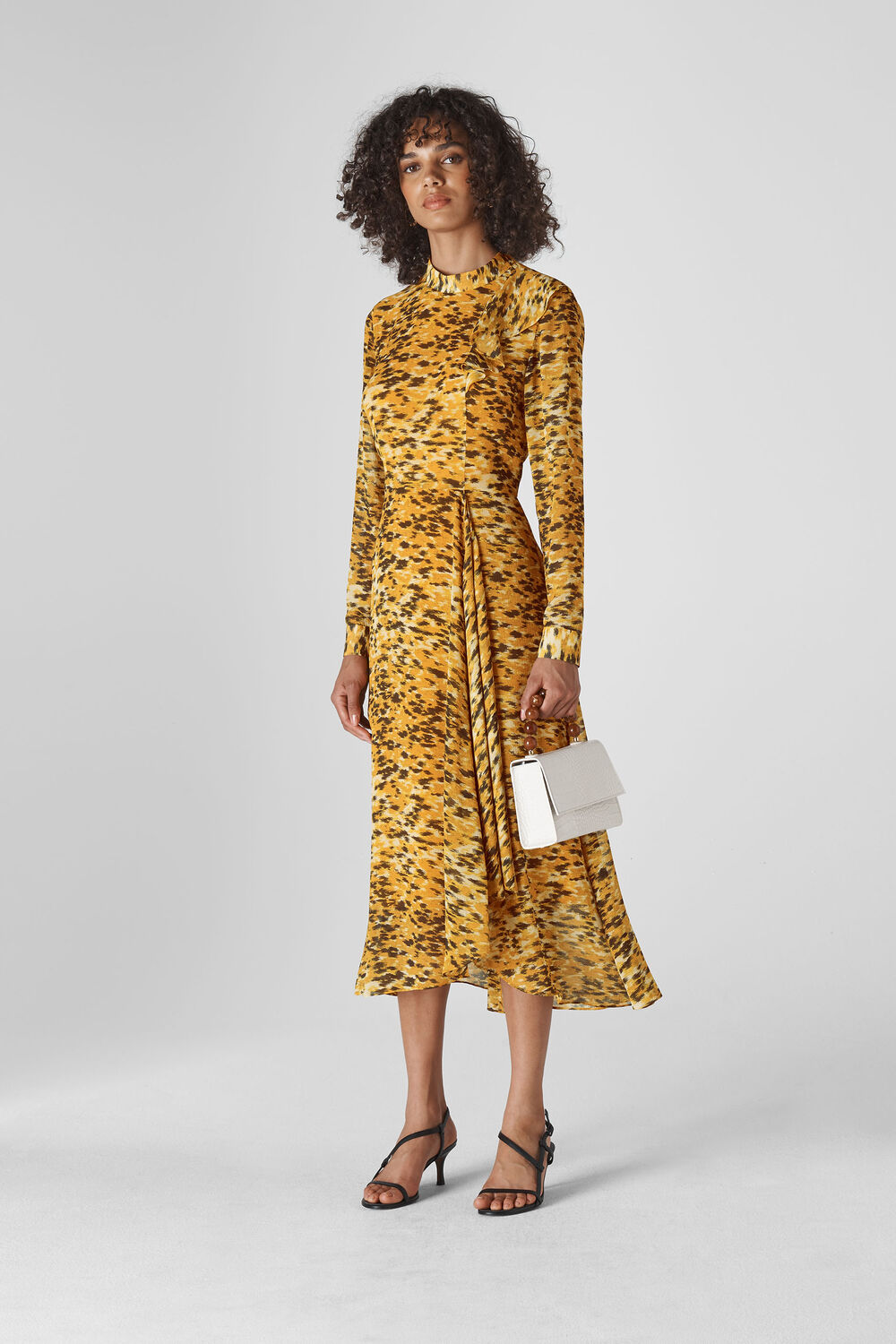 Ines Ikat Animal Dress Yellow/Multi