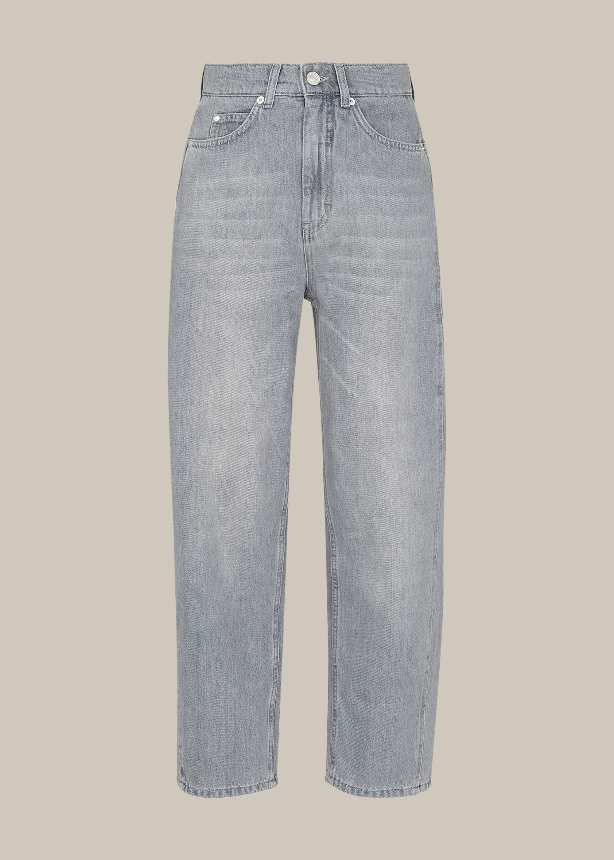 Grey Authentic Barrel Leg Jean 