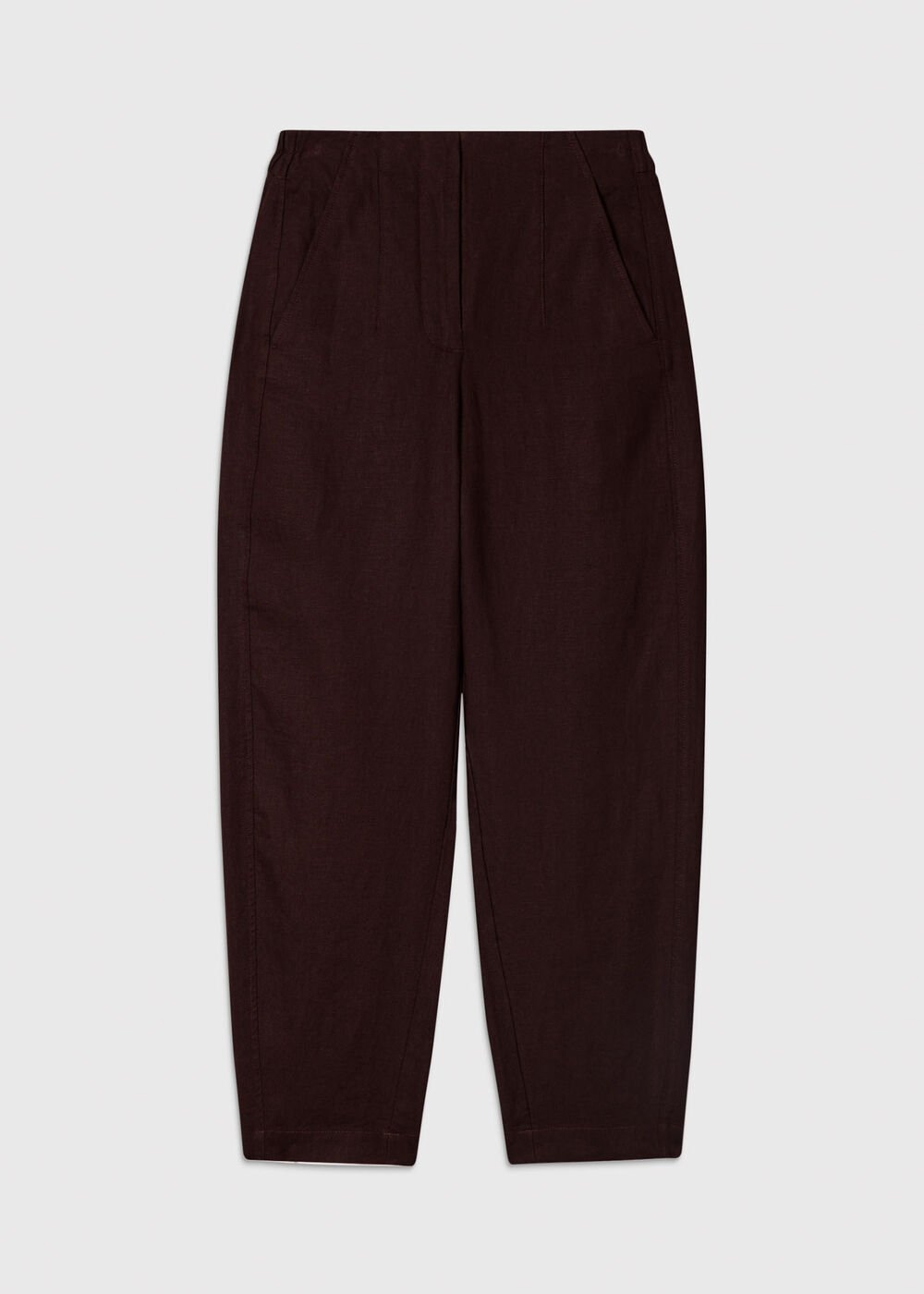 Linen Barrel Leg Trouser