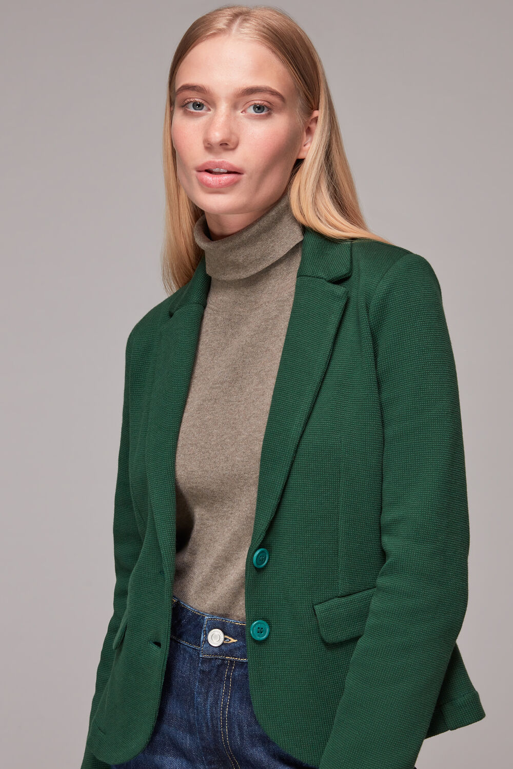Dark Green Slim Fit Jersey Jacket