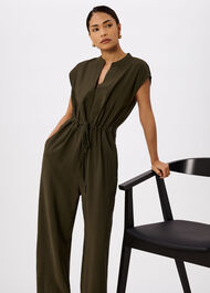 Petite Sleeveless Drawstring Jumpsuit