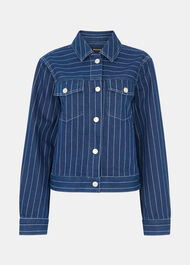 Pinstripe Denim Jacket