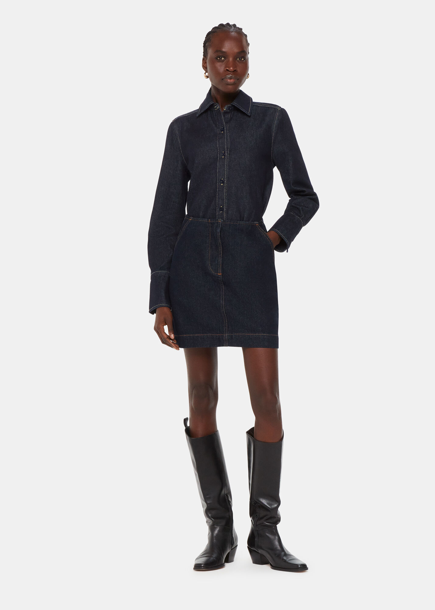 Dark Denim Ultimate Denim Shirt WHISTLES