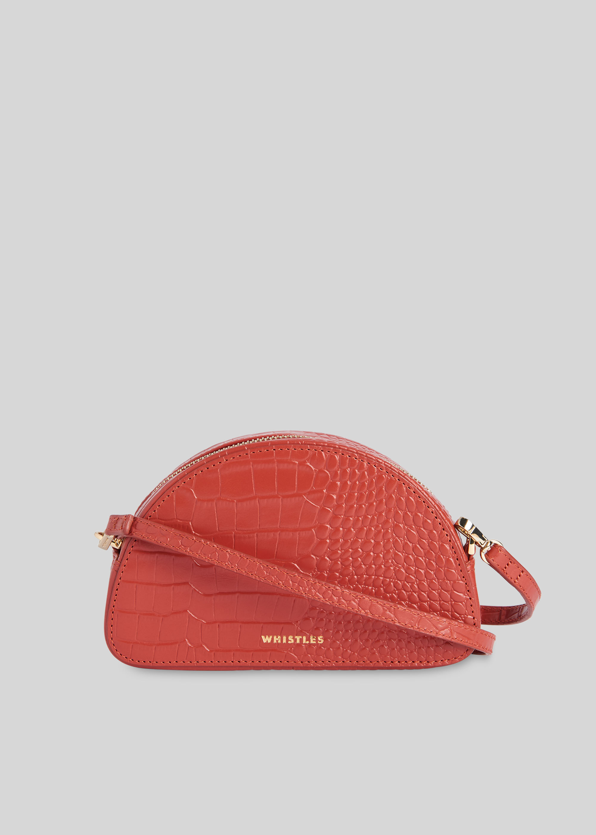 Jasmin Croc Half Moon Bag