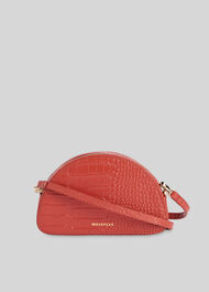 Jasmin Croc Half Moon Bag Rust