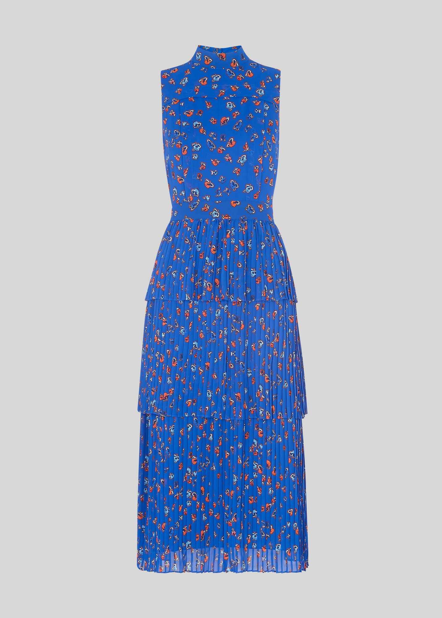 Blue/Multi Ditsy Floral Tiered Dress WHISTLES