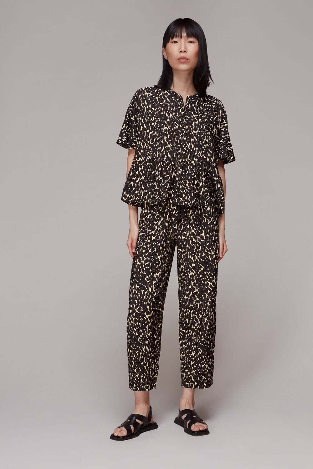Black Hannah Sahara Cat Blouse