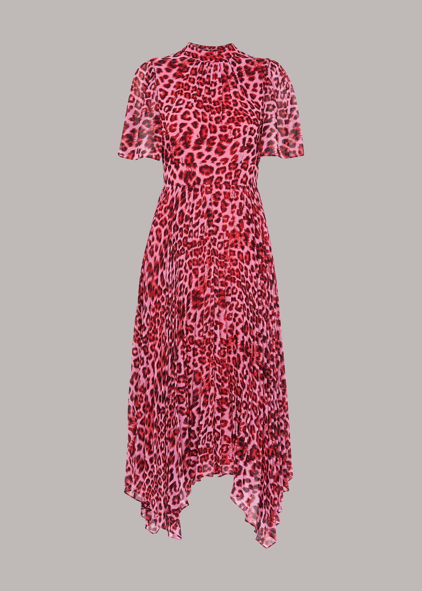 Pink/Multi Jungle Pleated Midi Dress WHISTLES